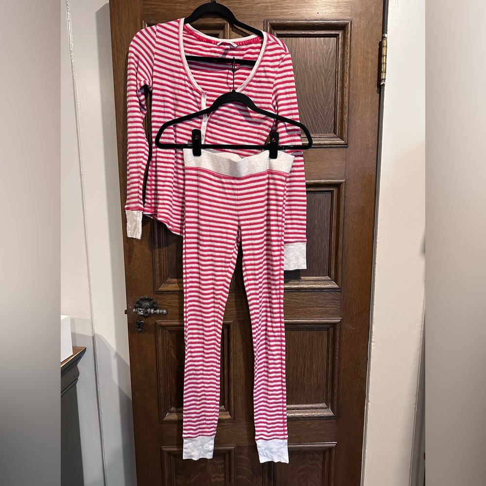 Victoria's Secret red & White Striped Pajama Set